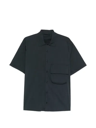 Ten C Flap-pocket Short-sleeve Shirt In Blue