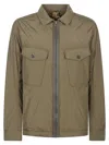 Ten C Front Zip Mid Layer Jacket With Chest Pockets In Brown