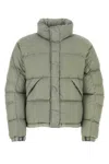 Ten C Quilted High Neck Down Jacket With Adjustable Hemline In Grey