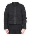 Ten C High-neck Zipped Padded Jacket In Black