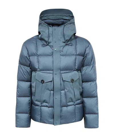 Ten C Hooded Cotton Jacket In Blue