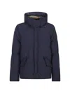 Ten C Down Parka With Hooded Design And Quilted Texture In Blue