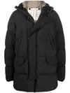 Ten C Hooded Padded Coat In Black