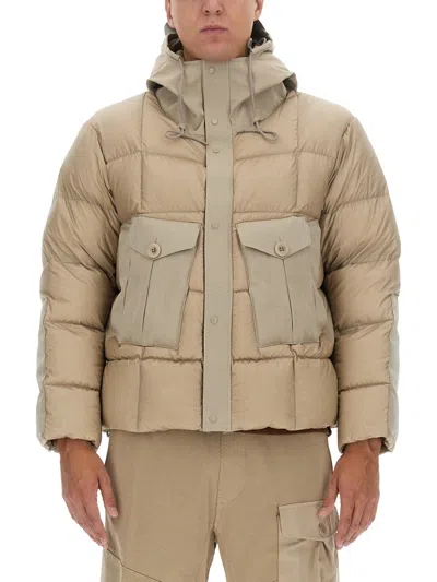 Ten C Hooded Padded Jacket In Grey