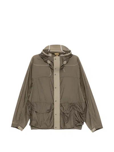 Ten C Hooded Panelled Jacket In Green
