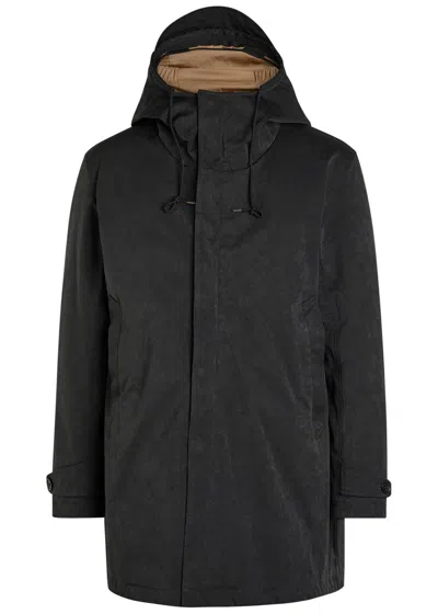 Ten C Cotton Blend Cyclone Parka With Hood In Black