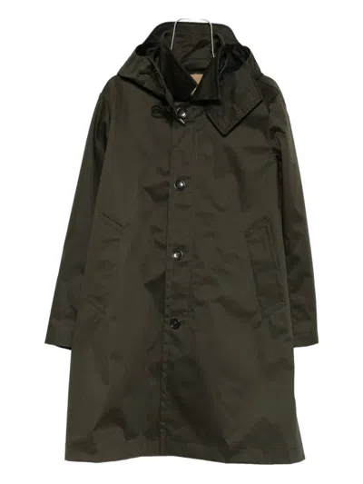 Ten C Hooded Raincoat In Green