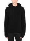 Ten C Sherpa Wool-blend Hoodie In Black