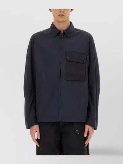 Ten C Jacket Layered Chest Pocket In Blue