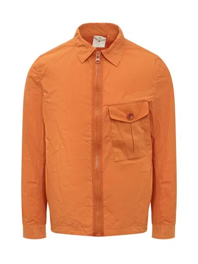 Ten C Jacket Shirt In Arancione/pesca