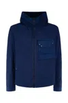 Ten C Blue Jacket With Hoodie In Midnight Blue