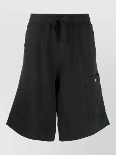 Ten C Knee Length Relaxed Fit Shorts With Pockets In Black