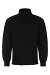 Ten C Black Wool Blend Sweater In Black