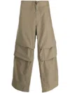 Ten C Layered-design Wide-leg Trousers In Green