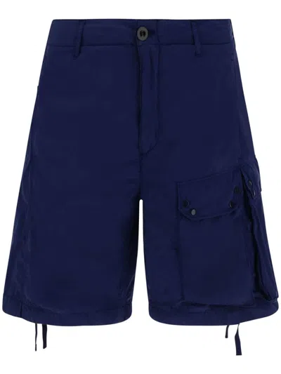 Ten C Logo-appliqué Bermuda Shorts In Blue