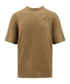 Ten C Logo-embroidered Cotton T-shirt In Brown