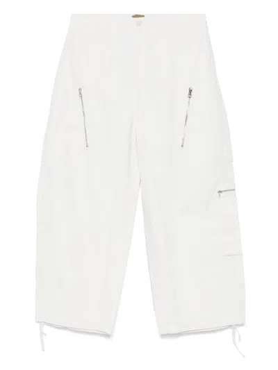 Ten C Logo-patch Cargo Trousers In White