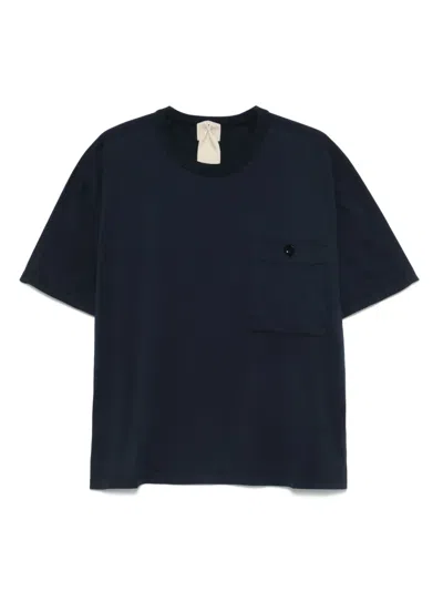 Ten C Logo-patch Cotton T-shirt In Blue