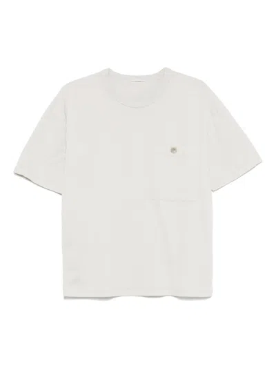 Ten C Logo-patch Cotton T-shirt In Grey
