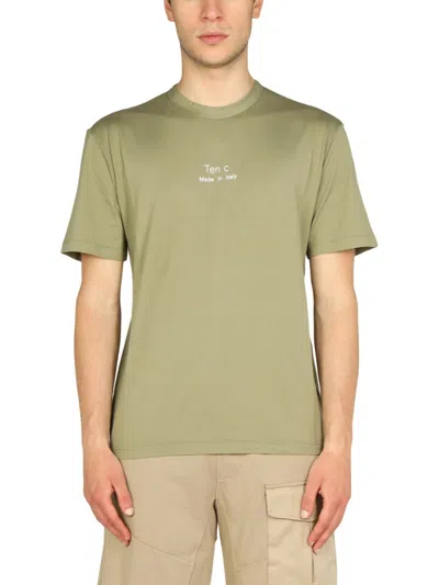 Ten C Logo-print Short-sleeve T-shirt In Green