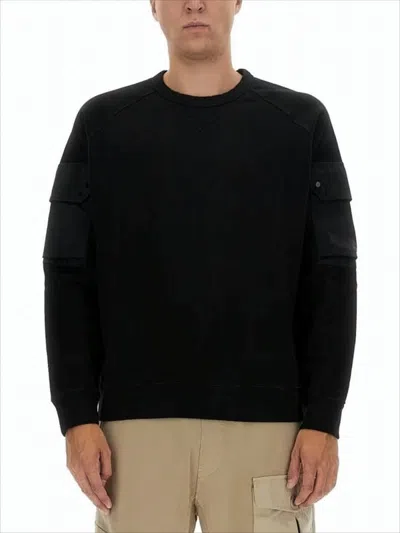 Ten C Long-sleeve T-shirt With Raglan Sleeves And Patch Details In Black