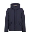 Ten C Down Parka With Hooded Design And Quilted Texture In Blue