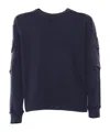 Ten C Blue Sweatshirt With Pockets In Black
