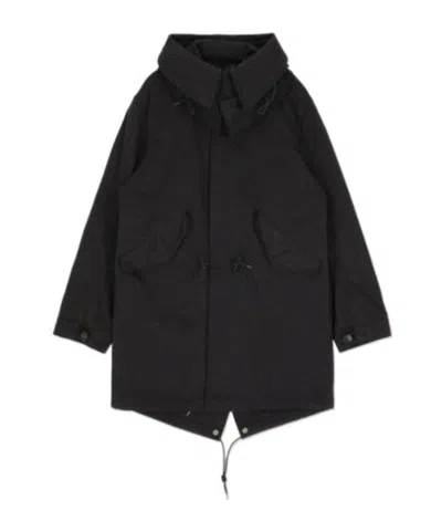 Ten C Long-sleeved Windbreaker In Black