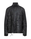 Ten C Man Jacket Black Size 46 Linen, Polyester, Polyamide In Black