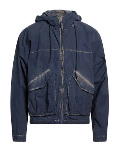 Ten C Man Jacket Navy Size 42 Polyamide, Cotton In Blue