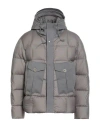 Ten C Quilted Panelled Puffer Jacket In Gray
