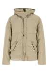 Ten C Hooded Nylon Artico Down Jacket With Drawstrings In Brown