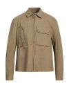Ten C Man Shirt Military Green Size 42 Cotton, Polyester, Polyamide In Green