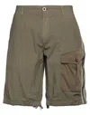Ten C Zip-detail Bermuda Shorts In Green