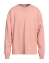Ten C Man Sweatshirt Salmon Pink Size Xxl Cotton In Pink