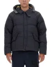 Ten C Quilted Hoodie Front Pockets In Gray