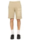 Ten C Beige Solid Shorts In Cream