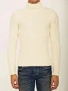Ten C Men White Wool Turtleneck