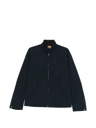 Ten C Mid Layer High-neck Zip-up Jacket In Blue