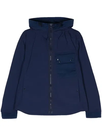 Ten C Mid Layer Hooded Jacket In Blue