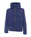 Ten C Blue Jacket With Hoodie In Blue