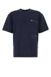 Ten C Men Navy Blue Cotton T-shirt