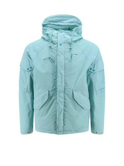 Ten C Nylon Jacket With Back Logo Pacth In Blue