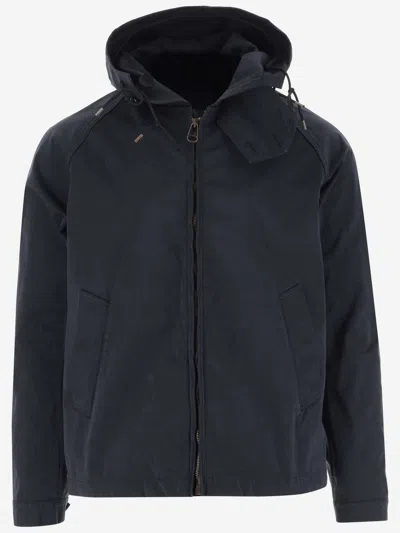 Ten C Nylon Jacket With Hood In Black