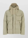 TEN C NYLON QUILTED HOODED JACKET WITH MULTIPLE POCKETS