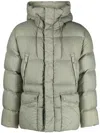 Ten C Hooded Padded Jacket In Olive