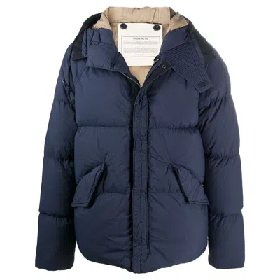 Ten C Concealed Hooded Puffer Jacket In Blue
