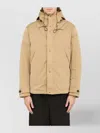 Ten C Padded Jacket Drawstring Hood In Brown