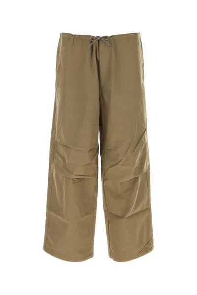 Ten C Trousers Wide-leg Cropped Drawstring Waistband In Green