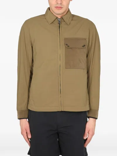 Ten C Pocket Zip-up Shirt Jacket In Brown